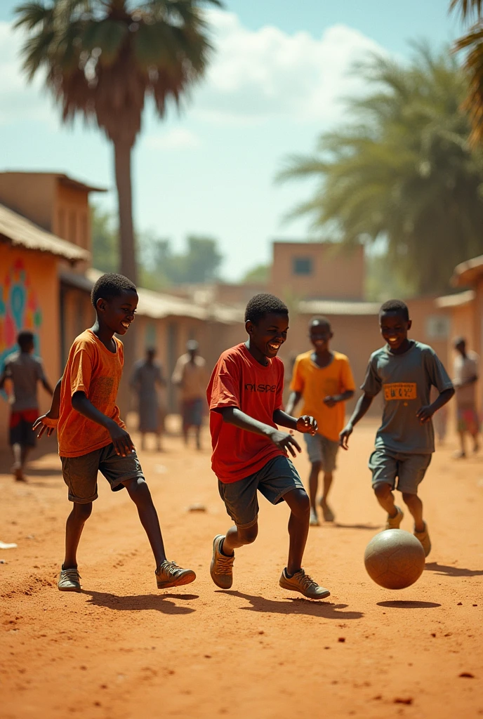 Somali youth playing football in 2000