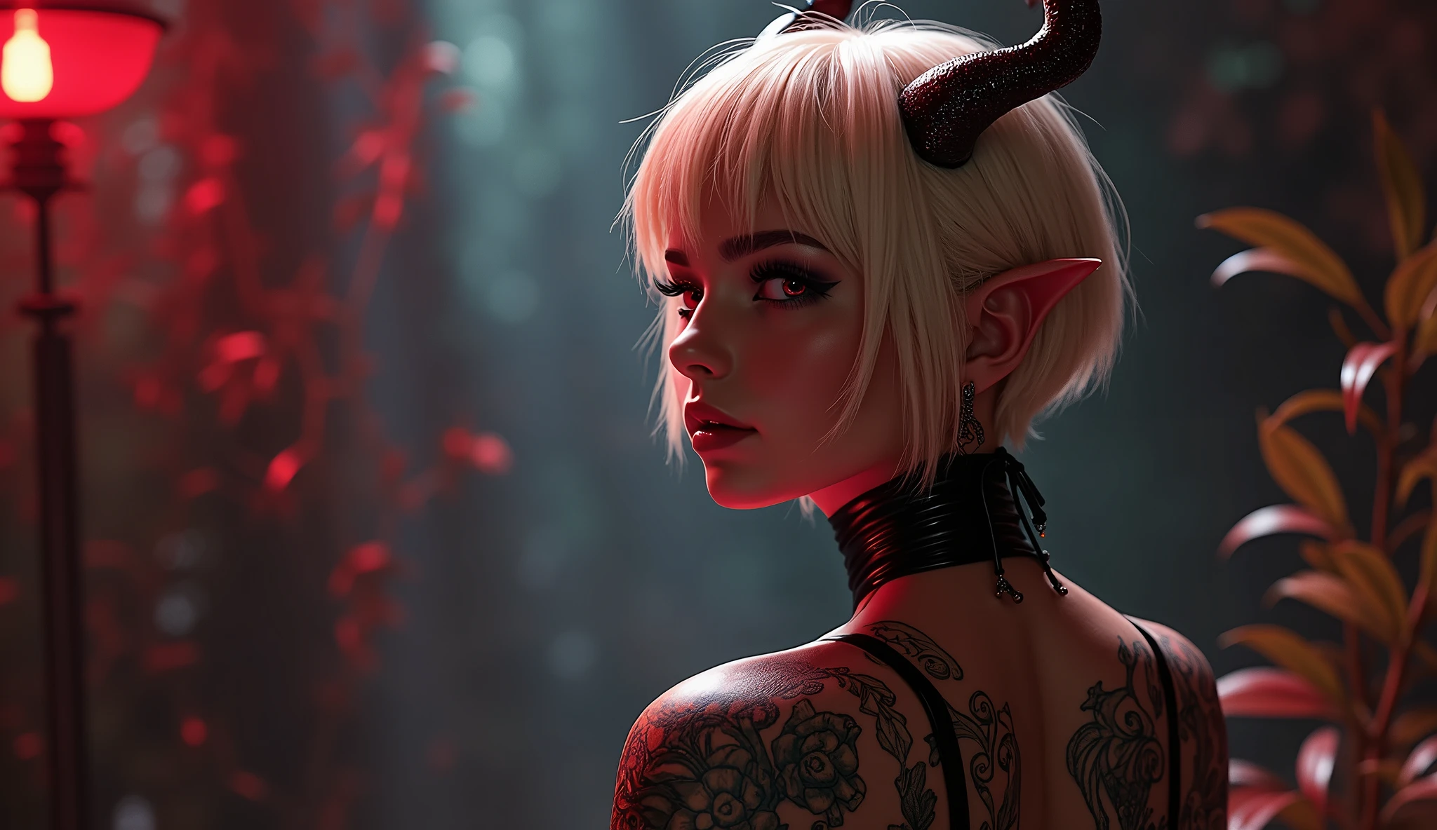 extremely detailed body, Gorgeous face, piece of art, detailed background, (uploaded to e621,8 K, photo KRU, a high resolution, high quality), ((piece of art)), (wear a shirt and no panties), (front view), (cinematic lighting), Backlight, (shaded), detailed background, photorealistic, hyperrealist, Black and pink eyes, daemon, blonde hair, succubus, Latex clothing, a femboy, short hair, effeminate, very tight clothes, penis micro, useless penis, Covered penis, fluffy, rabo de daemon, small horns, 1 boy, succubus tattoos, Gay boy