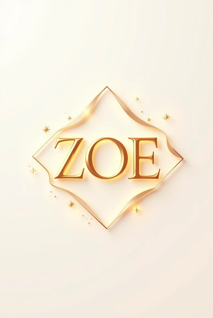 Logo with the name ZOE in a golden pastel gradient in PNG
