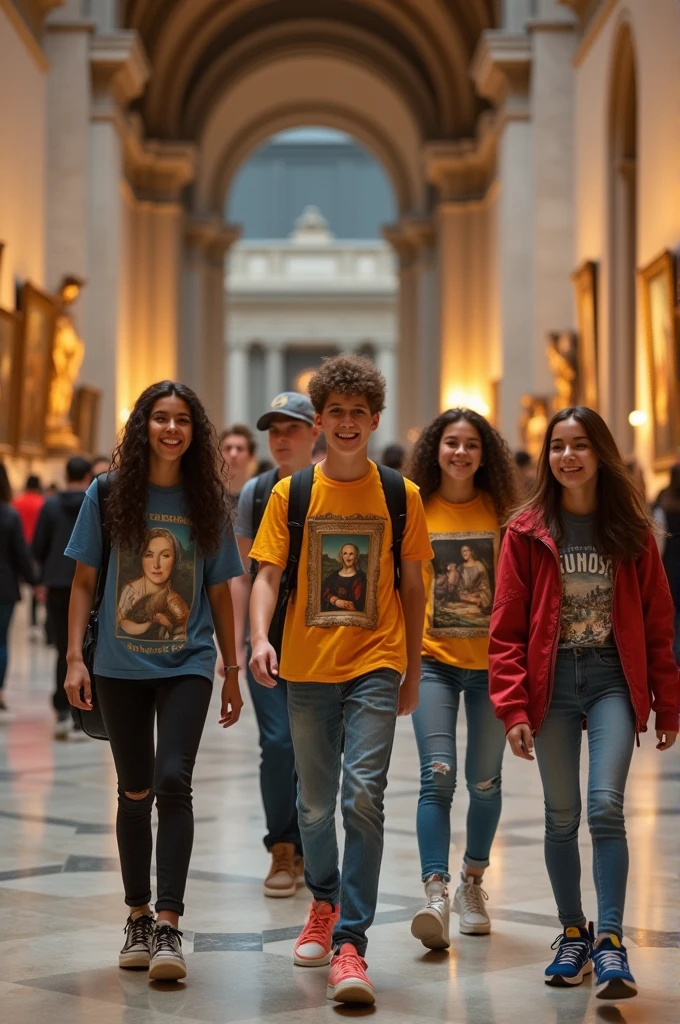 s walking in the museum