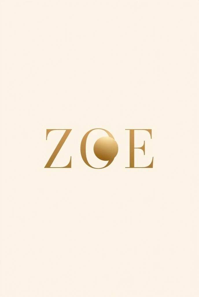 Logo with the name ZOE with a dot inside the O in golden pastel gradient in PNG