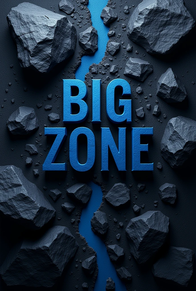 Dark Blue text Big Zone background should be black rock with a navy blue line through it