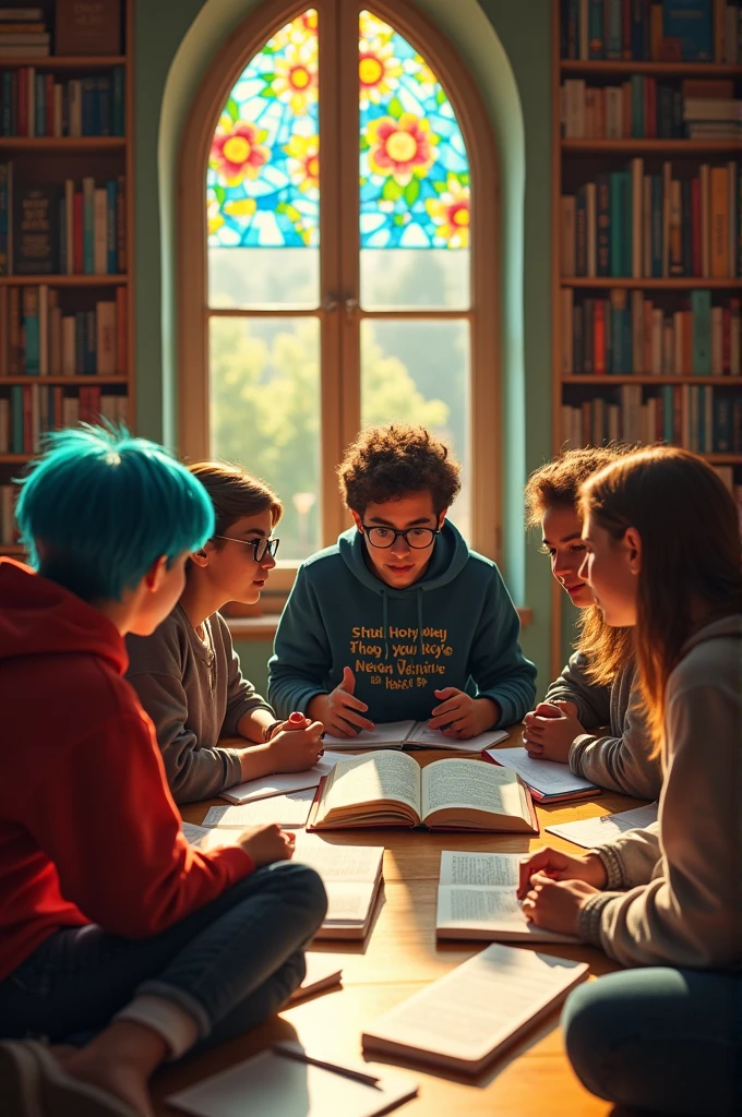 Teenagers seeking answers and thinking 
