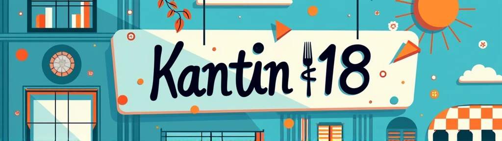 Create a vector logo design with the words 'Kantin 18'