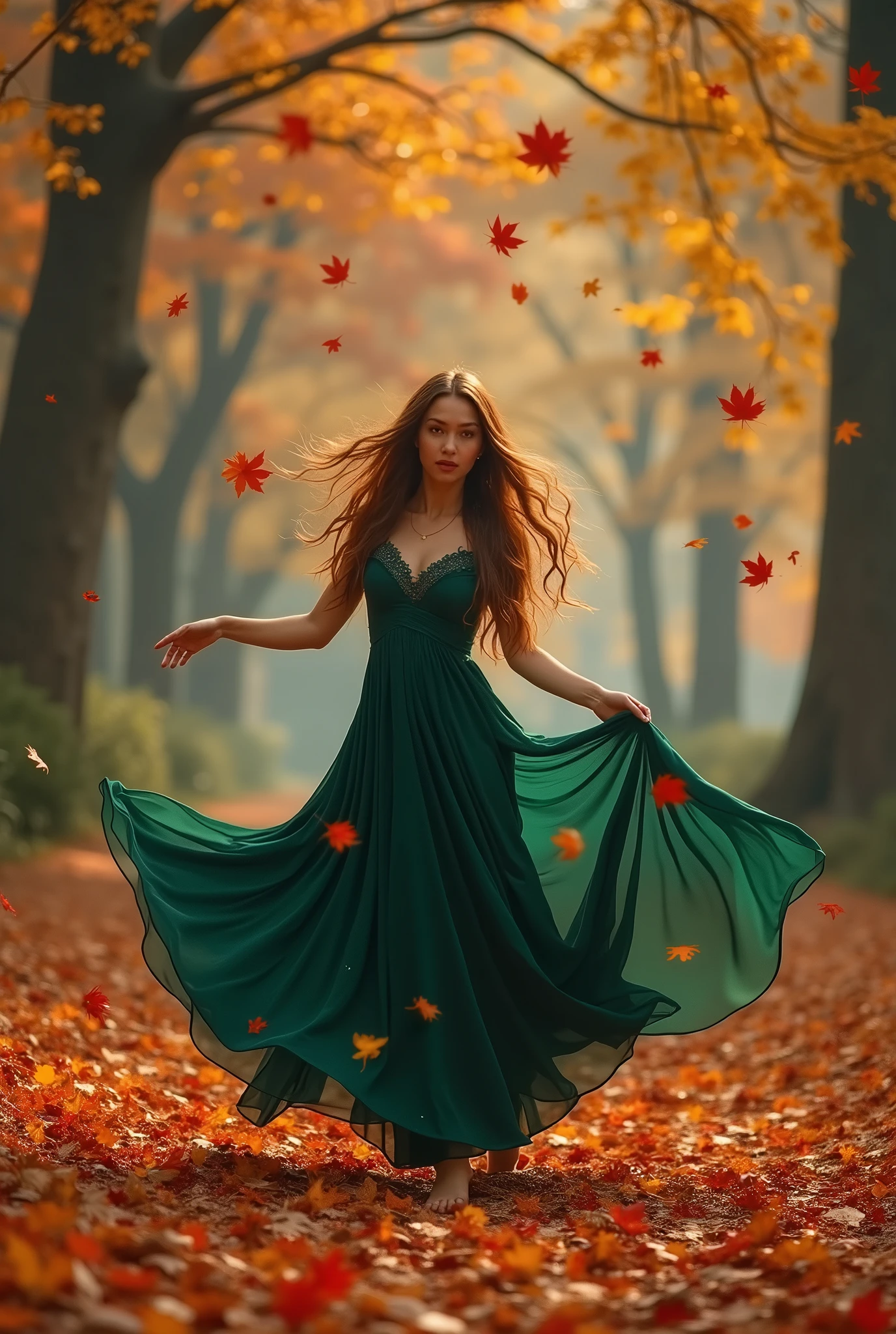 windy,Fallen Leaves