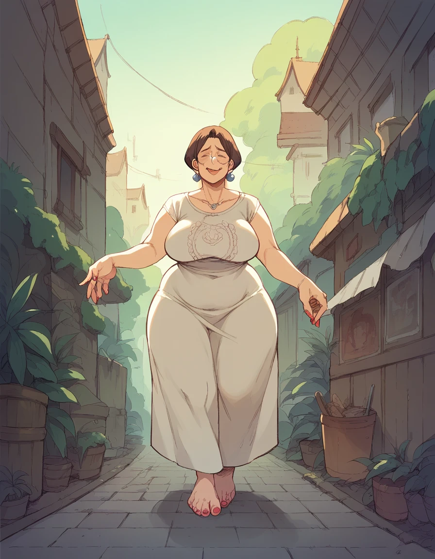 mature mother neet Nerd milf fat wide hips fat tall,sobbing, feet painted nails,falls on the street beico 