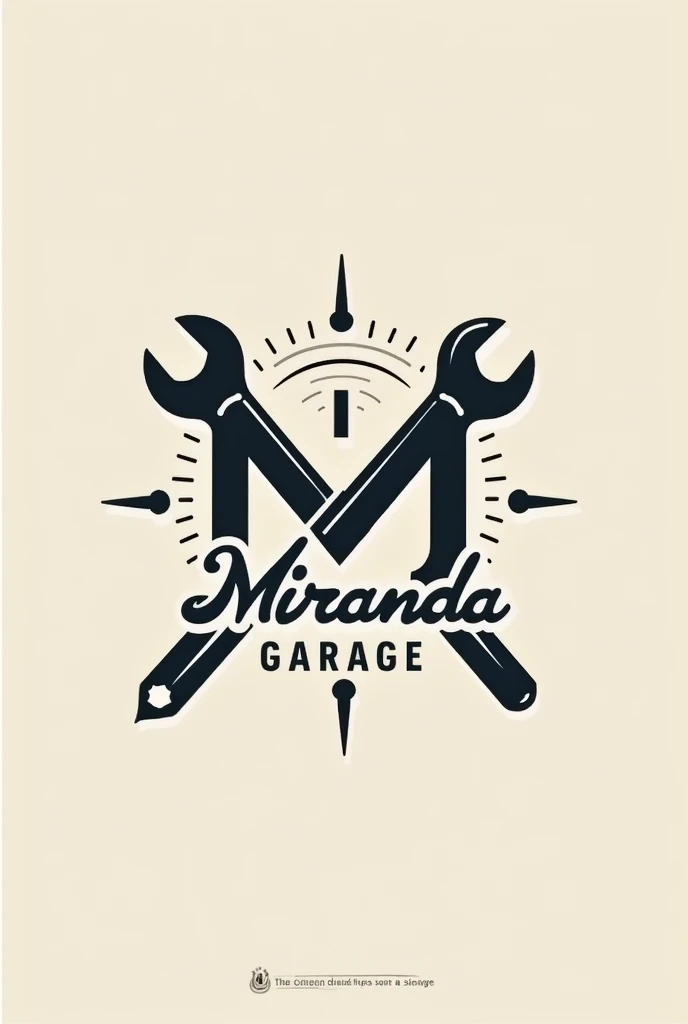 Create a logo with an aesthetic font that says Miranda garage. Con una 🔧 y un destornillador plano , in his typography. En formato PNG