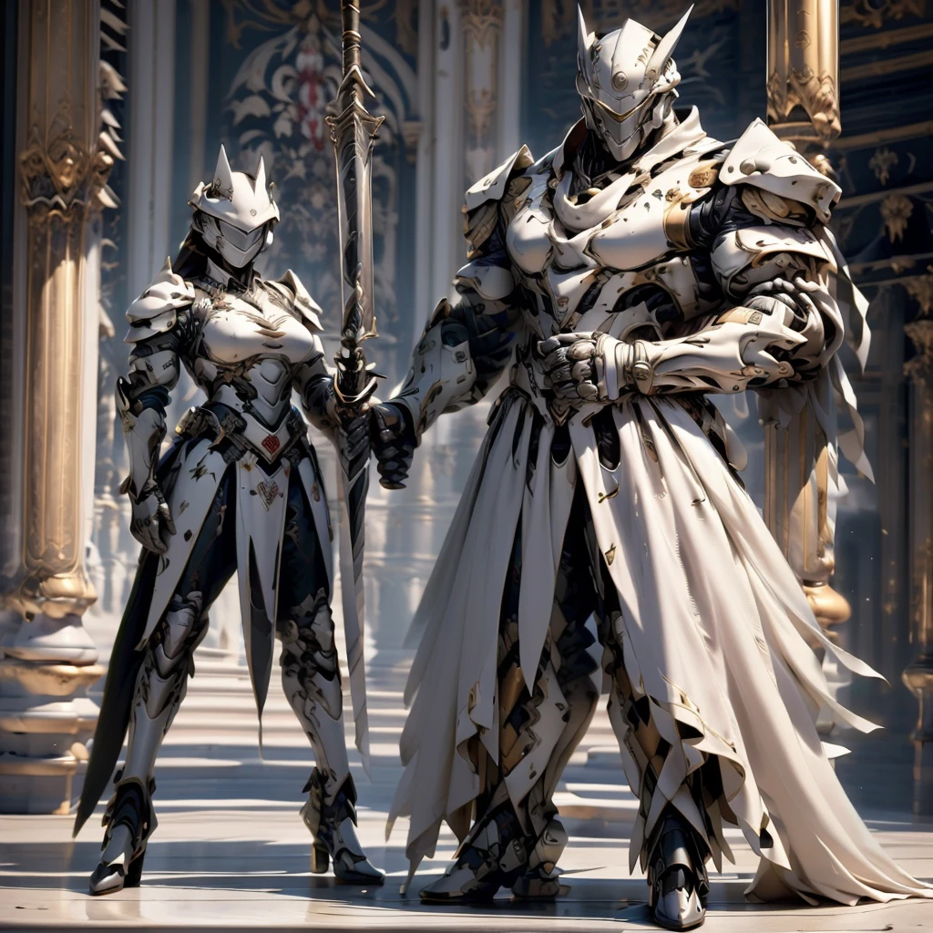 (chef-d'œuvre), (highest quality), full body, en armure mécanique, une personne, 1 femme, tenant une épée