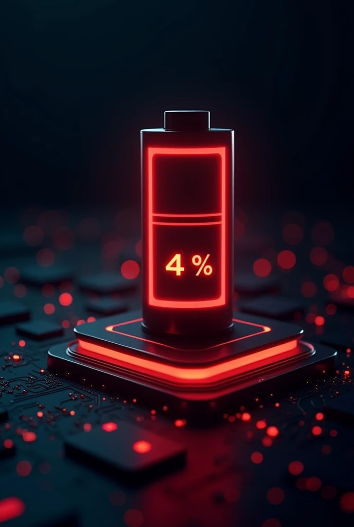 Create a cell phone battery in 4%, written 4% in the middle of the battery