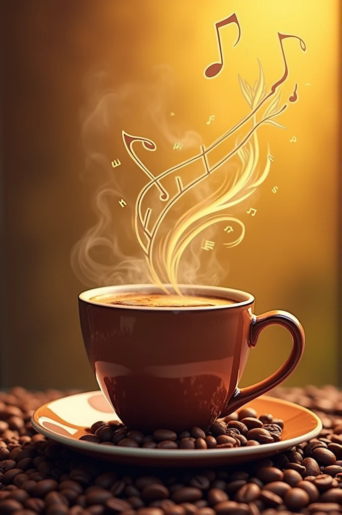 A logo for a cafe that has music themes. Cafe with music