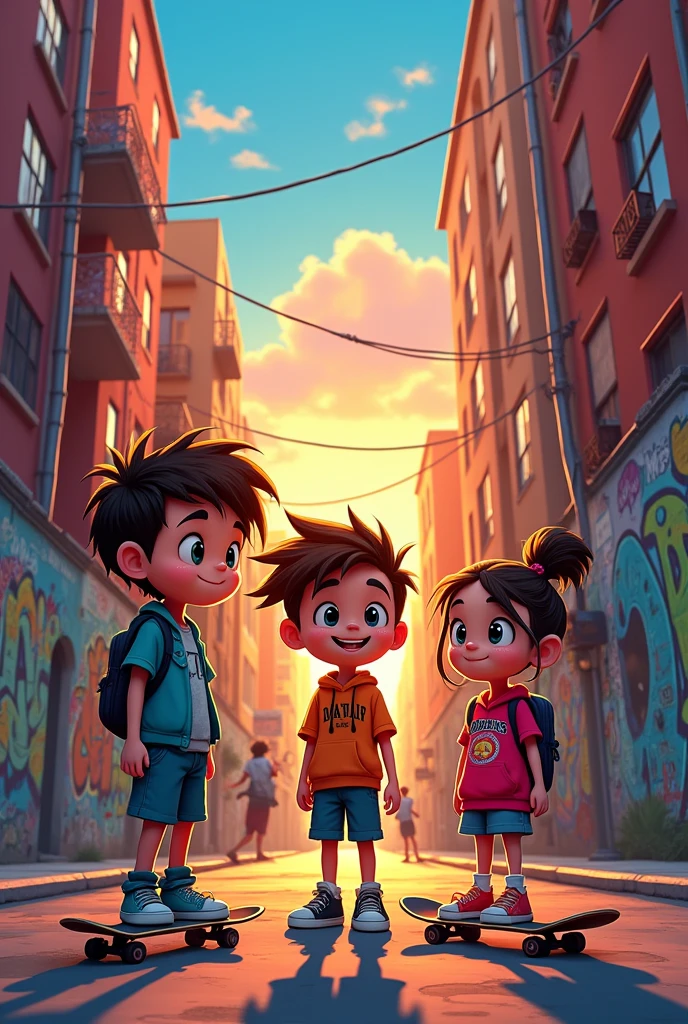 Animated cartoon about juvenile delinquency in a neighborhood and getting out of delinquency 