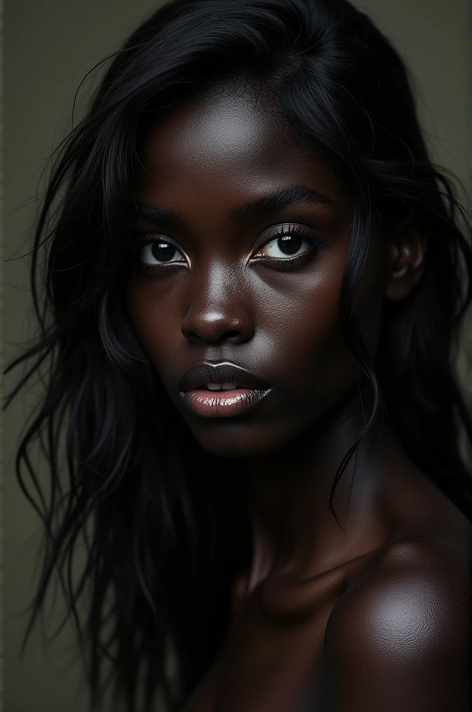 A black skin girl with a wet pussy