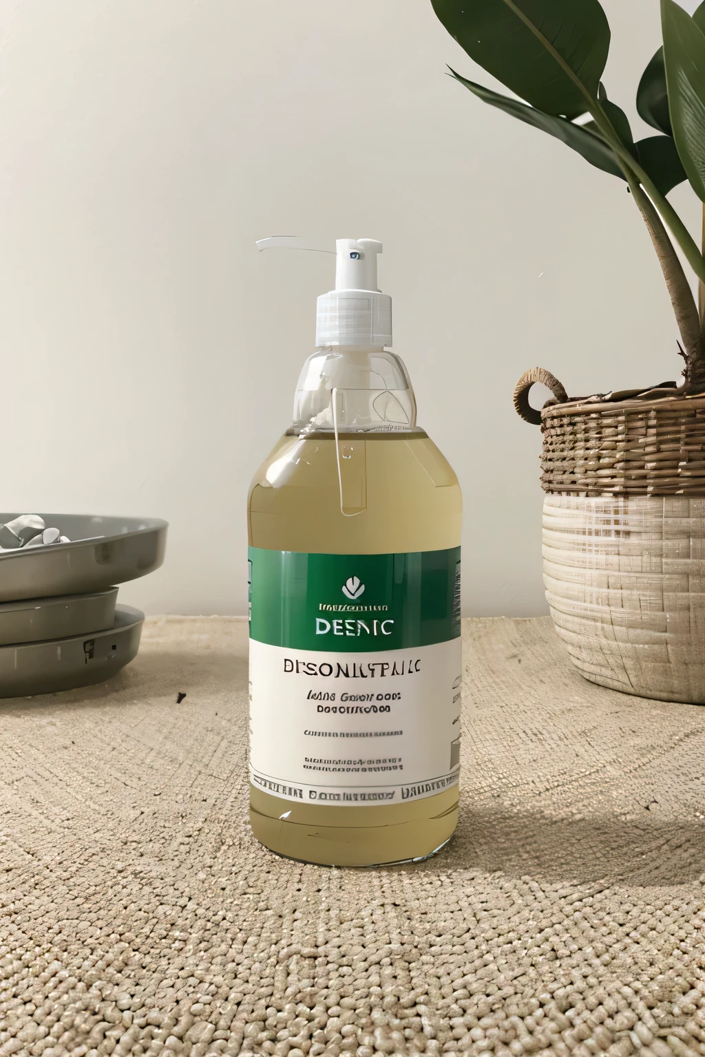 a new label for a disinfectant brand with the name of esparto, realistic,photorealistic,photo-realistic:1.37,hyper detailed,masterpiece,ultra-detailed,sharp focus,physically-based rendering,professional,vivid colors,clean,minimalist,modern,simple,elegant,natural,organic,eco-friendly,esparto,natural fibers,sustainable,biodegradable,disinfectant,cleaning,health,wellness,safety,fresh,minimal,white,green,brown,tan,earthy