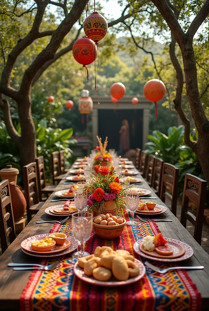 Design a baby shower party, with a Colombian indigenous concept or theme, 