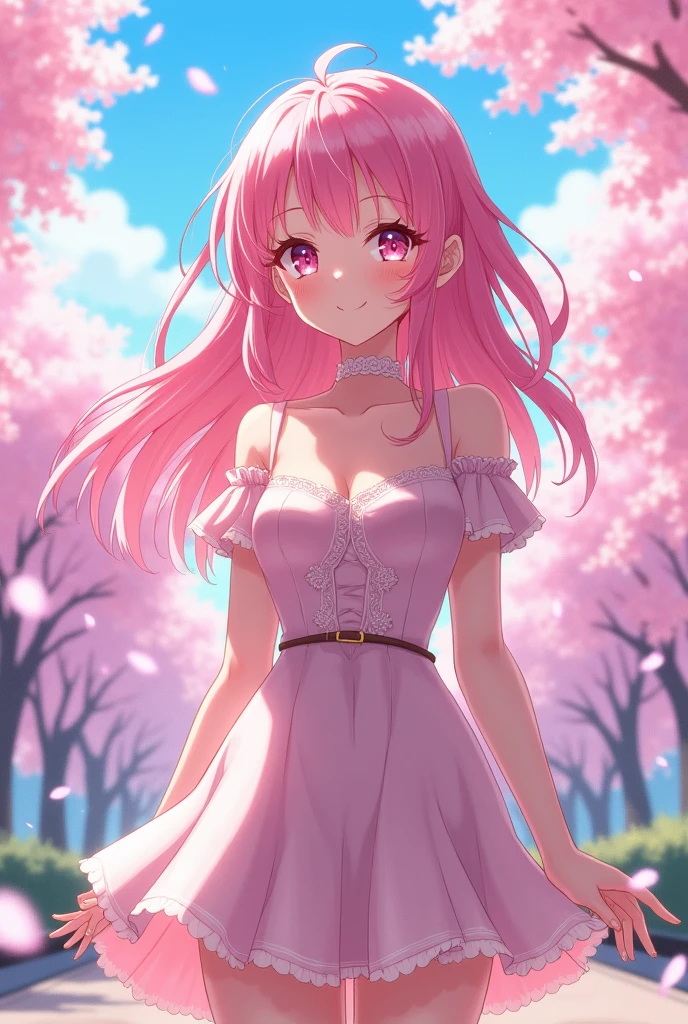 Anime girl with boobs out