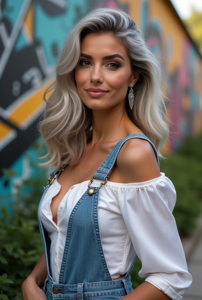 Alejandra Rodríguez, Miss Argentina. Do it with slightly grayer hair and some overalls.