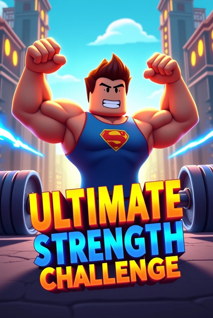 Roblox game thumbnail image about strength