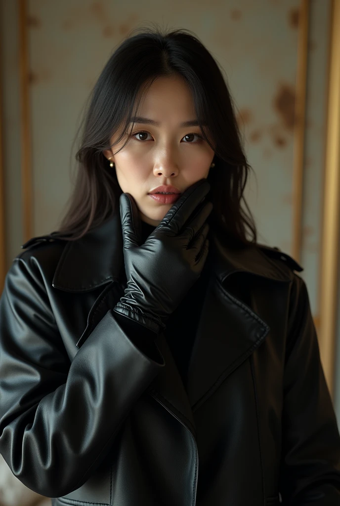 (1990s amateur 4K hyper-realistic black leather gloves handjob photograph:1.8), 2 Korean actress female, (1990s an artistic representation of 49-year-old Korean fashion model actress wearing hyper-realistic black leather long gloves and double trench long coats full body:1.8 and A housewife cumshots profusely with a long black leather glove, cumshots in the face with a long black leather glove, teases her pussy with a long black leather glove with a smile, and squirts housewife with toy penis resting on her face:1.8), nice big cock,(Lots of with long black leather gloves and facial with long black leather gloves housewife), (4K hyper-realistic black leather long gloves fellatio cumshot over, 4K hyper-realistic black leather long gloves cum over, 4K hyper-realistic black leather long gloves cum over on face, (4K hyper-realistic black leather long gloves cum over in mouth, thick cocks), 4K hyper-realistic black leather long gloves cumshot, her hyper-realistic black leather long gloves and hyper-realistic black leather trench long coat full body:1.8, technicolor film, film grain, 1980s, pleasure, playful smile, 4K hyper-realistic black leather double trench long coats, 4K hyper-realistic black leather long gloves cum over on tongue, hyper-realistic black leather long gloves and lots of cum over on face, Here is she strokes his cock with cum shot over hyper-realistic black leather long gloves.