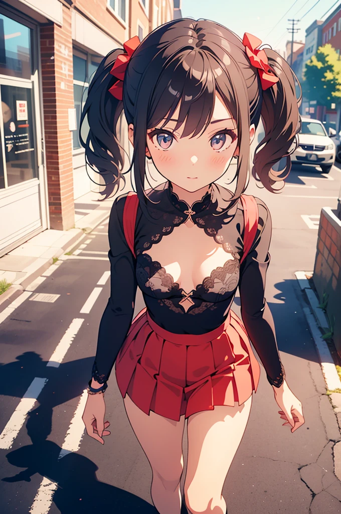 (best quality:1.2), (highest quality:1.2), (perfection:1.1), (flawless:1.1), urban street, 1girl, (li1.2), short height, fashionable outfit, modern clothes, twin tails hair, small breasts, (best quality eyes:1.1), highly detailed, 8k, best quality resolution, (most beautiful upscale:1.1)