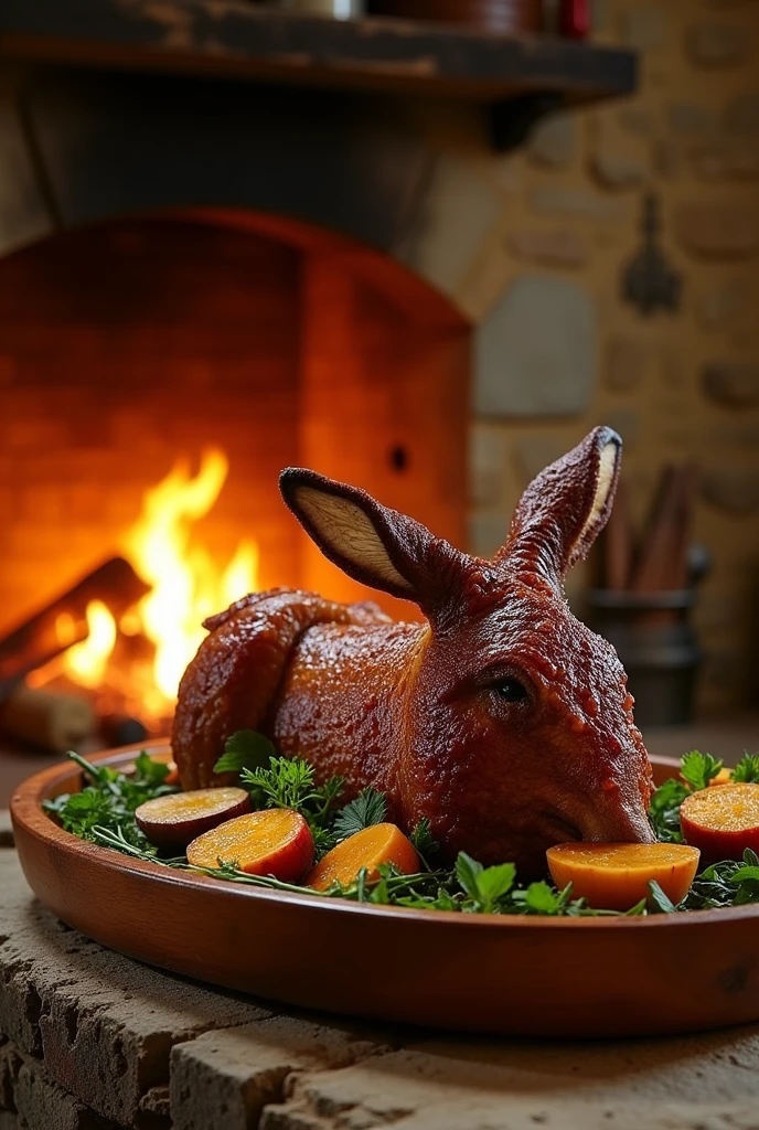 Roasted donkey