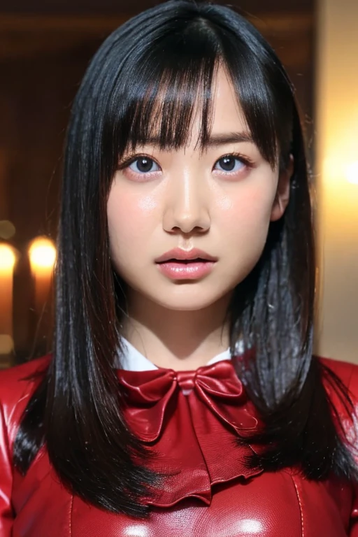 masterpiece, Highest quality, Unreal Engine, Super Resolution, Very detailed, Complex, colorful, Clear images, Sharp focus, Digital Blending,
One beautiful woman, A single actress, ashidamana, Perfect Eyes, Perfect Face, Ultra detailed hair, Ultra detailed face, Very detailed lips,Vivid expression, Healthy Body, Beautifully cute, realistic details of an Asian person's sweat glands, Smooth skin texture, Carefully drawn,
(humidity:1.2), Beautiful Eyes, (Attractive face:1.2), (Beautiful Skin), (Big Breasts), (Super shiny, Rubber Suit), Puffy nipples, Tight waist, Sticky with sweat, (Oily skin), (A shiny suit coated in oil), In a dynamic pose,
Studio Photo, indoor, In the torture room of an SM club, In the dim light, Cowboy Shot,