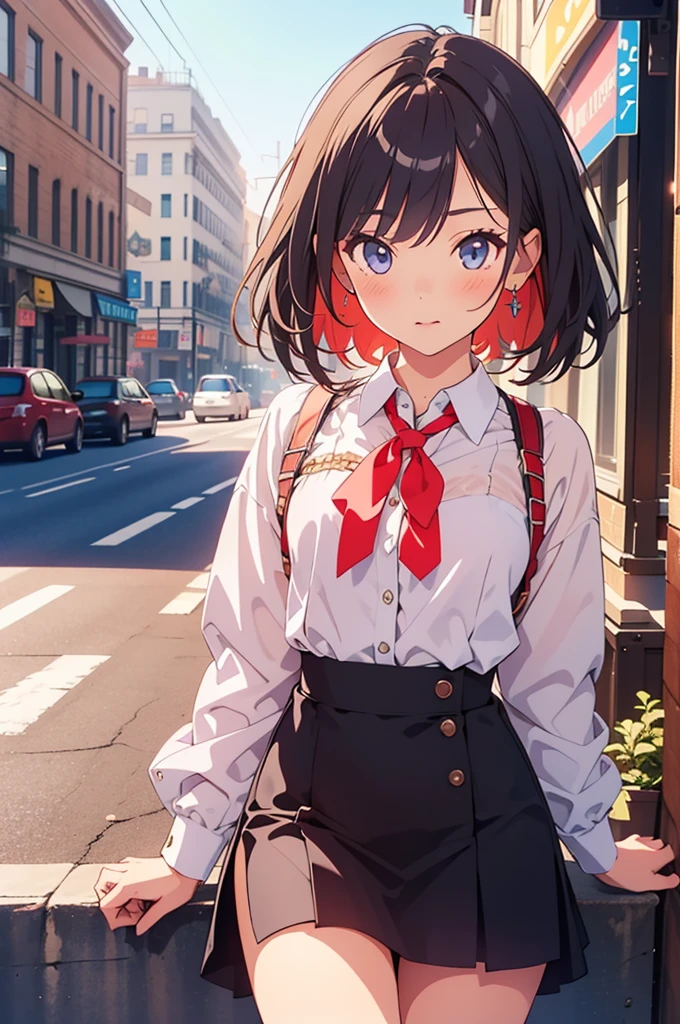 (best quality:1.2), (highest quality:1.2), (perfection:1.1), (flawless:1.1), urban street, 1girl, (loli1.2), short height, trendy outfit, beautiful clothes, shirt hair, small breasts, (best quality eyes:1.1), highly detailed, 8k, best quality resolution, (most beautiful upscale:1.1)