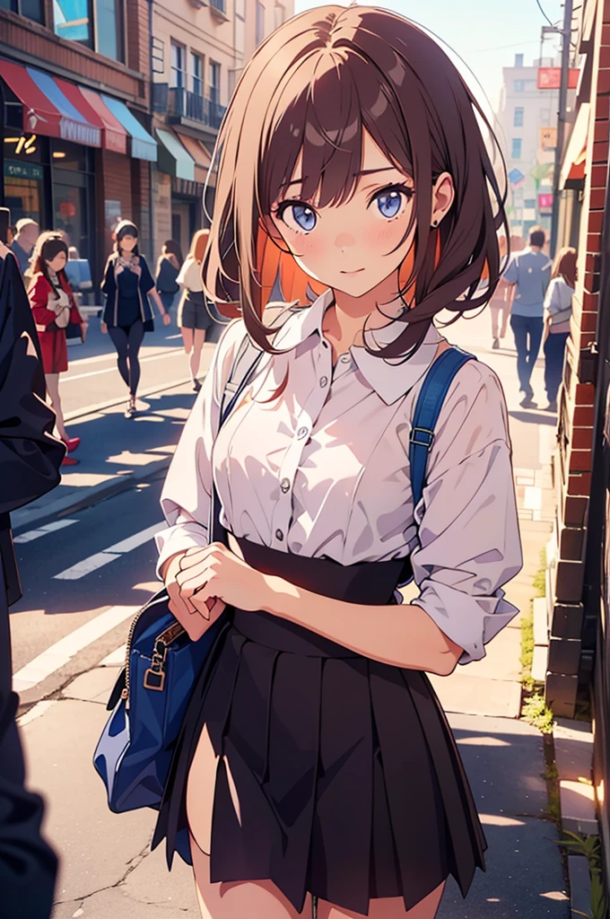 (best quality:1.2), (highest quality:1.2), (perfection:1.1), (flawless:1.1), urban street, 1girl, (loli1.2), short height, trendy outfit, beautiful clothes, shirt hair, small breasts, (best quality eyes:1.1), highly detailed, 8k, best quality resolution, (most beautiful upscale:1.1)