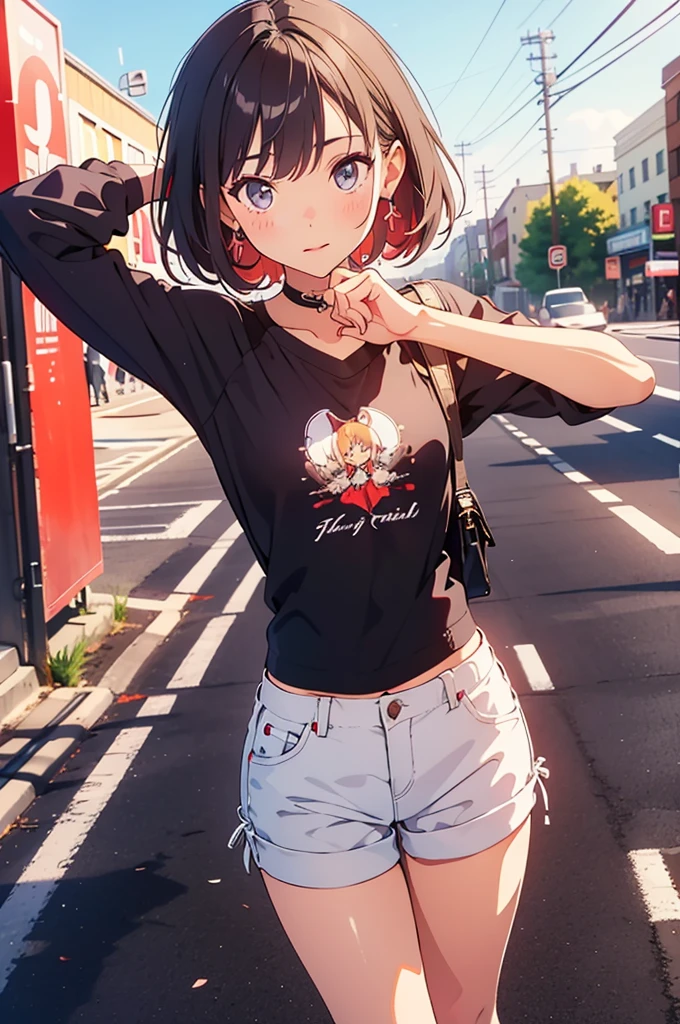 (best quality:1.2), (highest quality:1.2), (perfection:1.1), (flawless:1.1), urban street, 1girl, (li1.2), short height, trendy outfit, beautiful clothes, shirt hair, small breasts, (best quality eyes:1.1), highly detailed, 8k, best quality resolution, (most beautiful upscale:1.1)