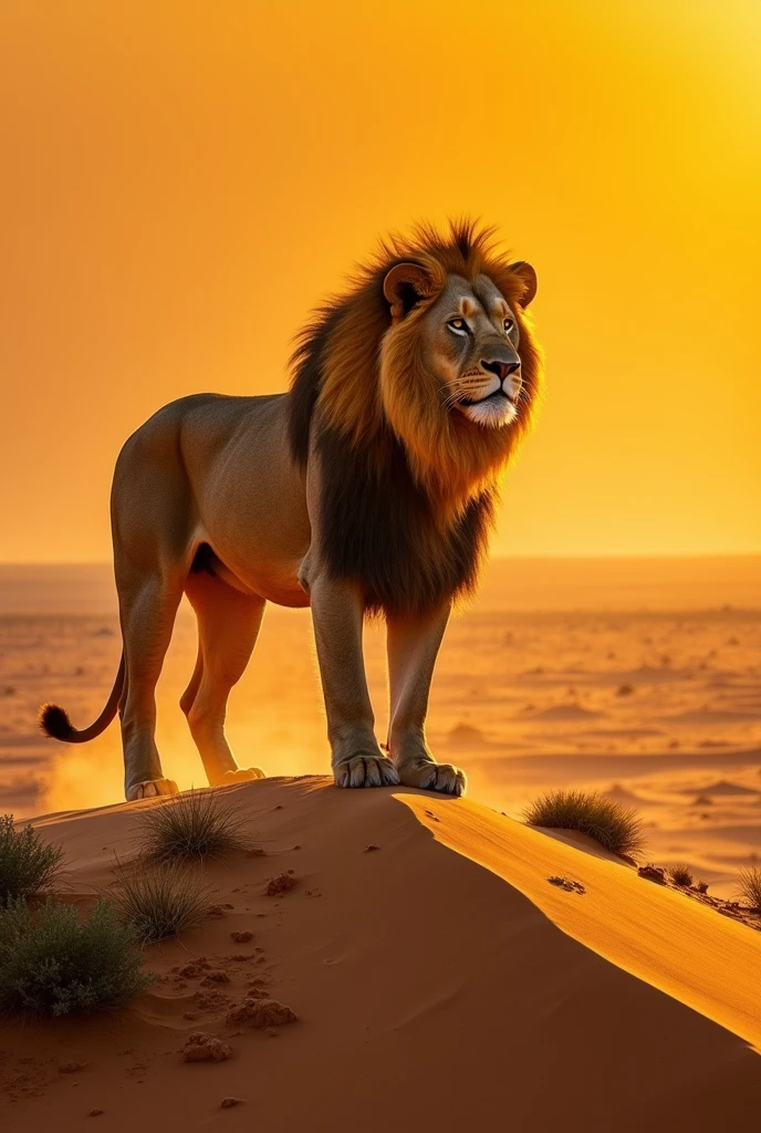 Lion in the desert