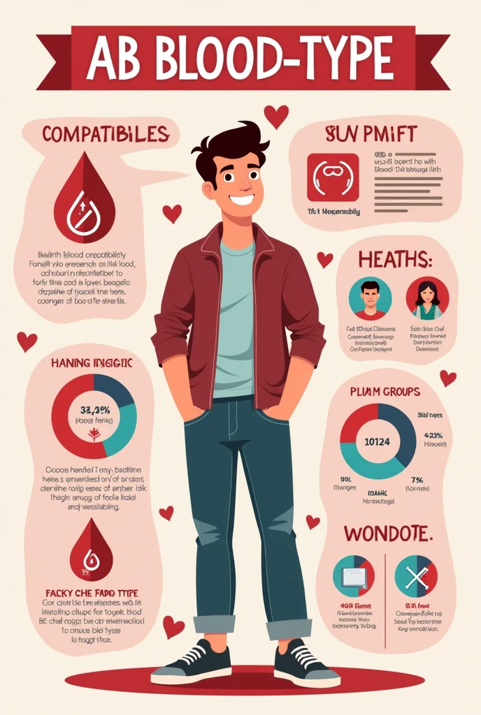 A person with blood group AB for infographic