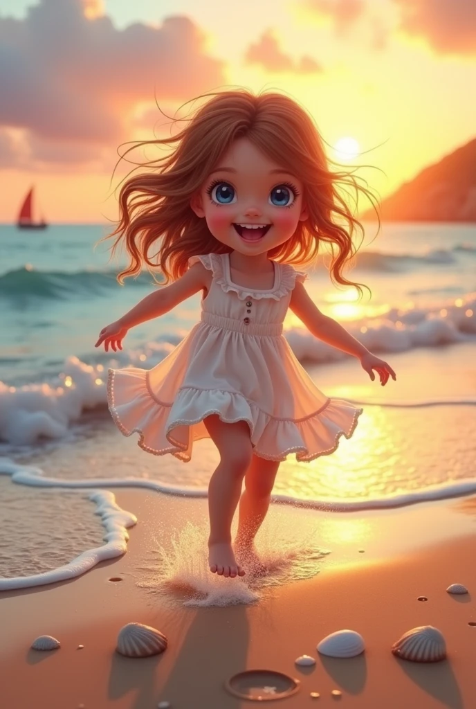 Girl on the beach smiling