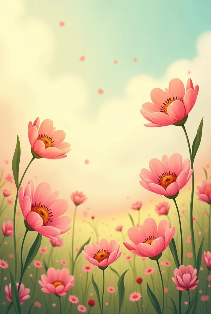vintage pink flowers
coquettish cartoon style