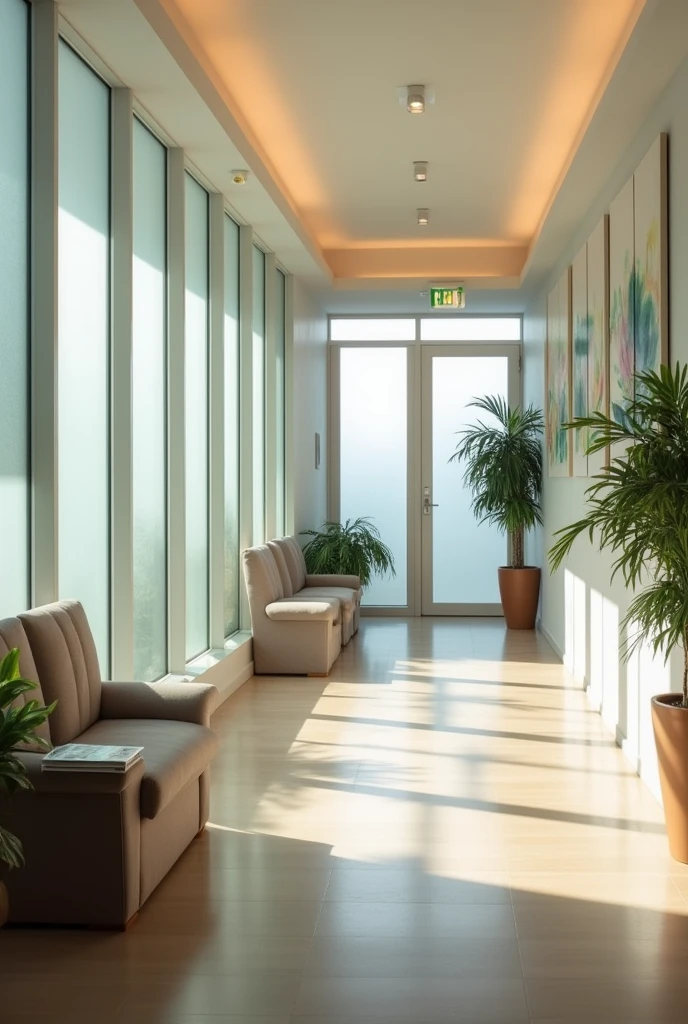 corridor of a clinic waiting to enter a psychologist's office