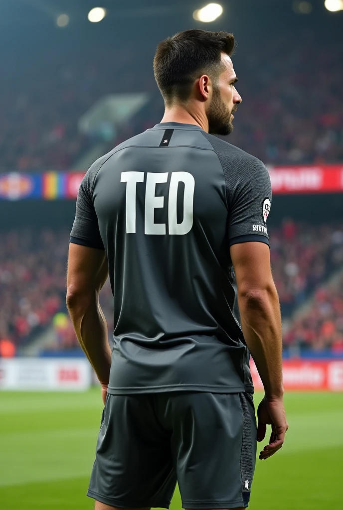 Gray and black men's Mvf Union team uniform with the name 'Ted' on the back.