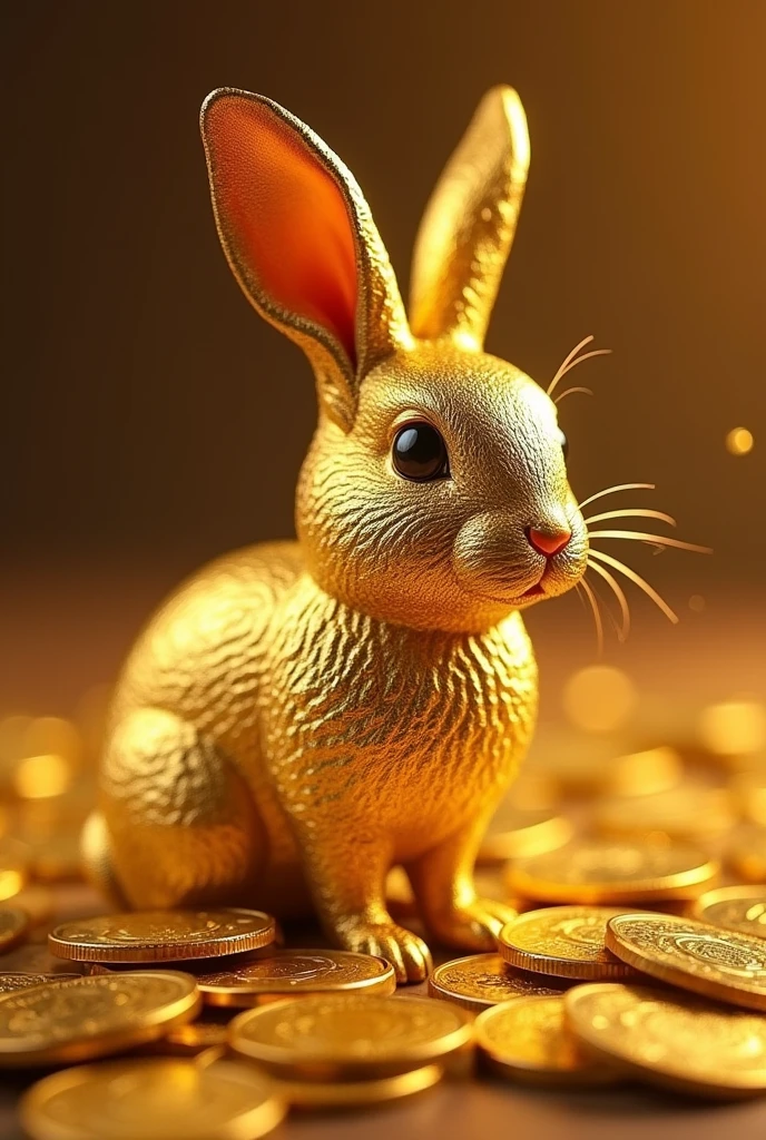 Pile of gold, Gold coins, ((rabbit)), Gold coins이 하늘에서 쏟아진다. Dazzling golden, golden light, The Golden Box, Gold Coin,