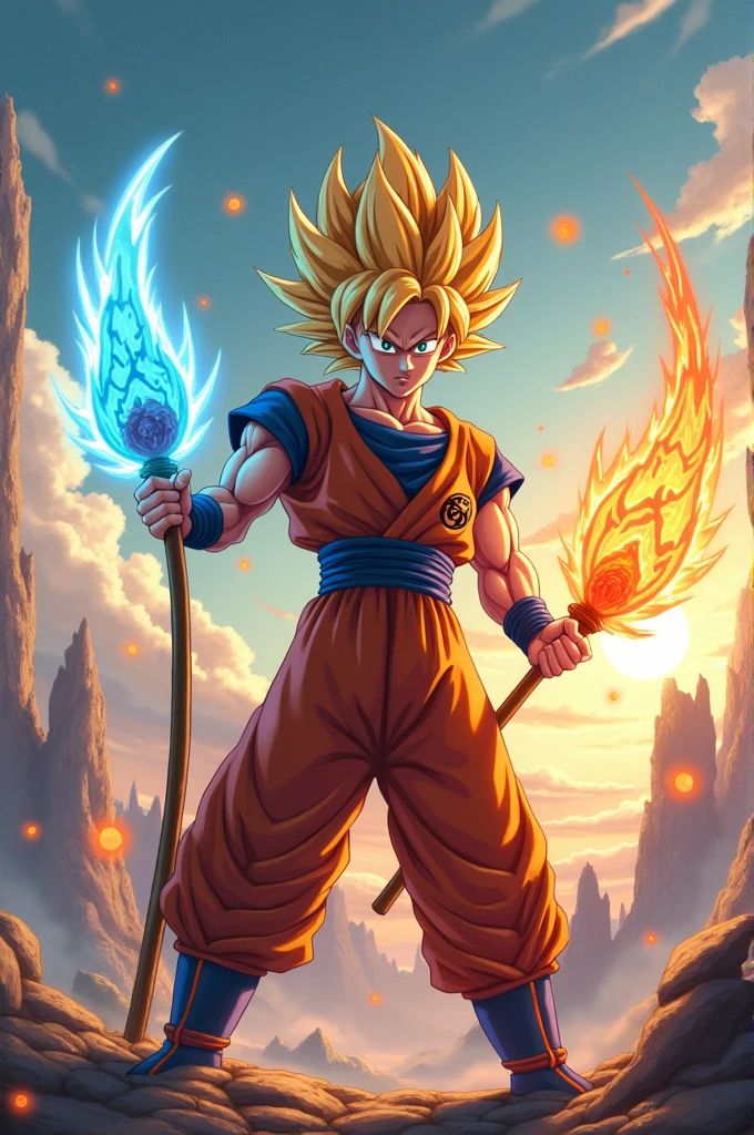 Goku with weapons
