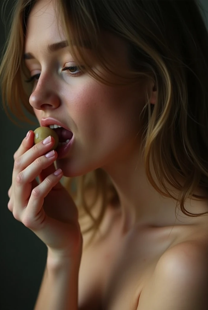 Naked girl sucking a penis