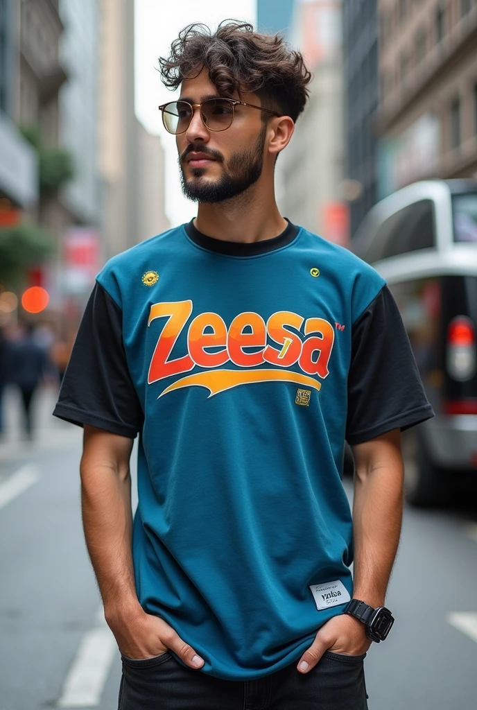 A t shirt with logo zeesa