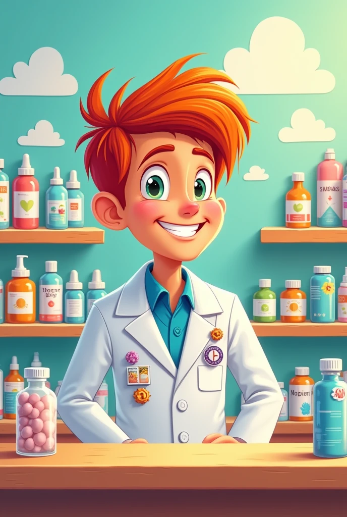 Cartoon care pharmacist