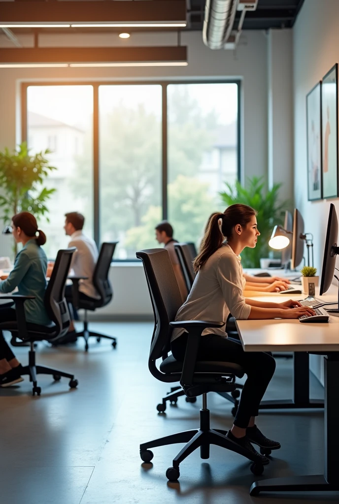 An image that represents the working conditions and health related to ergonomics
