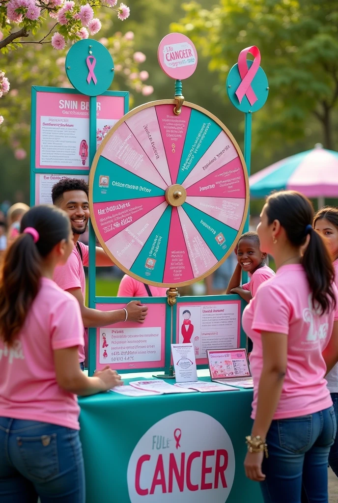 Create a cancer booth that contains a roulette wheel