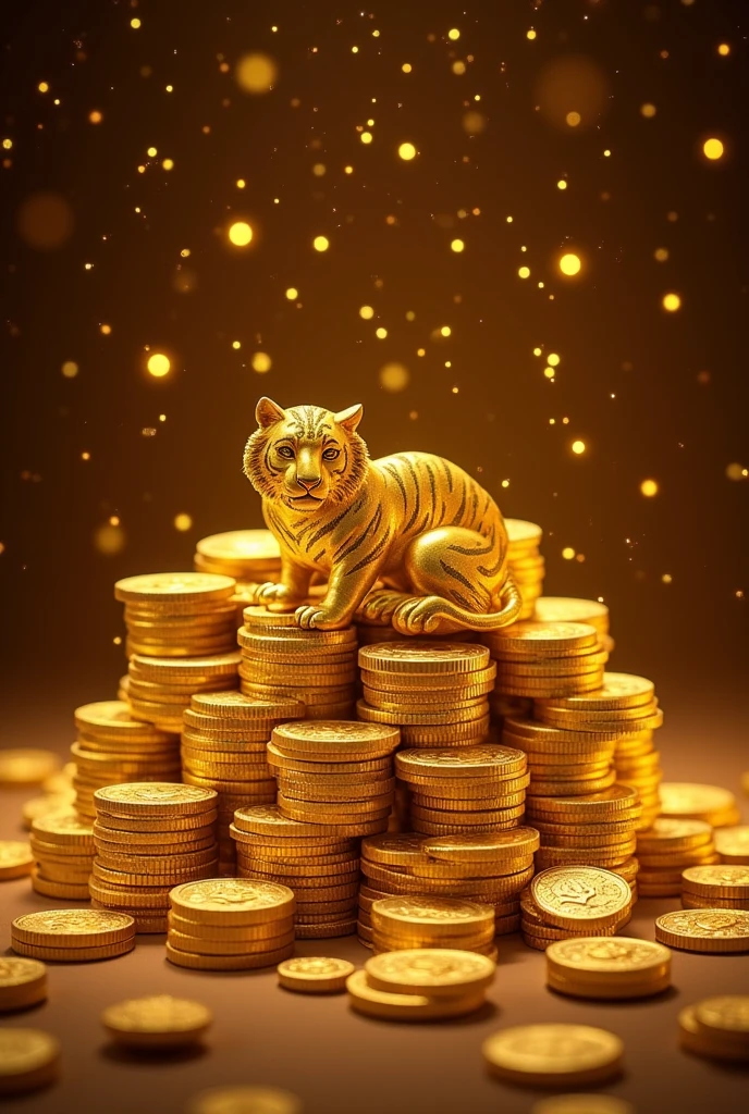 Pile of gold, Gold coins, ((tiger)), Gold coins이 하늘에서 쏟아진다. Dazzling golden, golden light, The Golden Box, Gold Coin,