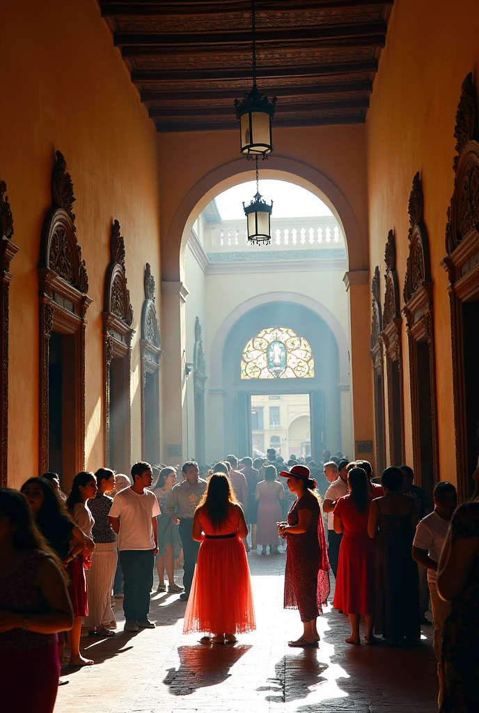 The Convent of San Francisco in Piura is full of people from different social classes...
