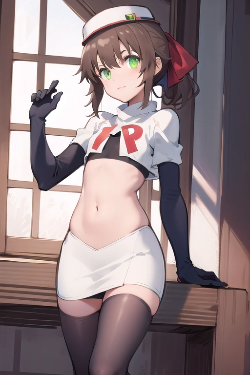 NSFW,Might be, shirt, Bike Shorts, bandana, 赤のshirt, hair band, Medium Hair, gloves, 弓のhair band, No sleeve, 赤いbandana,Pussy streaks,Embarrassed,blush,In heat,A wistful look,I feel pleasure,(Perfect hands),(Perfect Anatomy),(masterpiece),(highest quality),hospital,Hospital room,Leg spread