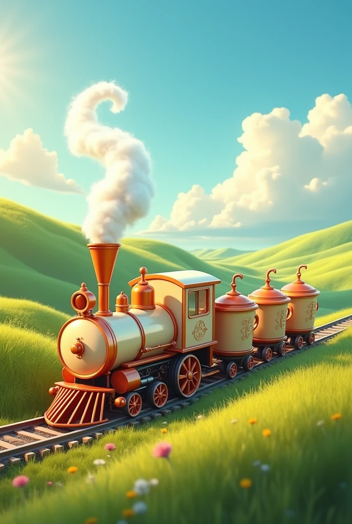 Create a train shaped like a coffee pot 