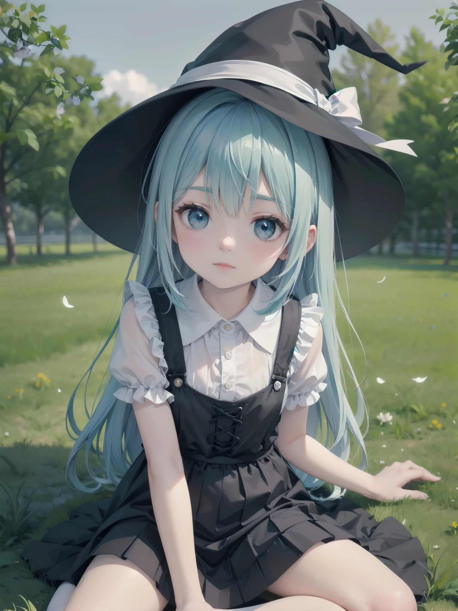 🎶, (🧙♀️), ✡, ✨(black hat), , Alice in Wonderland, Alone, very beautiful, cute, adorable, embarrassed, alone, blue eyes, white skin、look at viewer、looking up,kawaiitech, pastel colors, kawaii, cute colors,Alice in Wonderland, alone, very beautiful, cute, adorable, embarrassed, alone, blue eyes, white skin,skirtlift