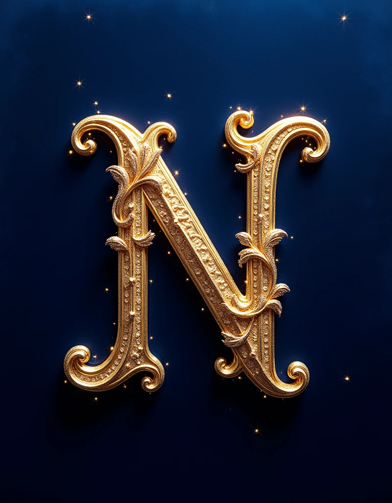Initial letter N with a luxurious design