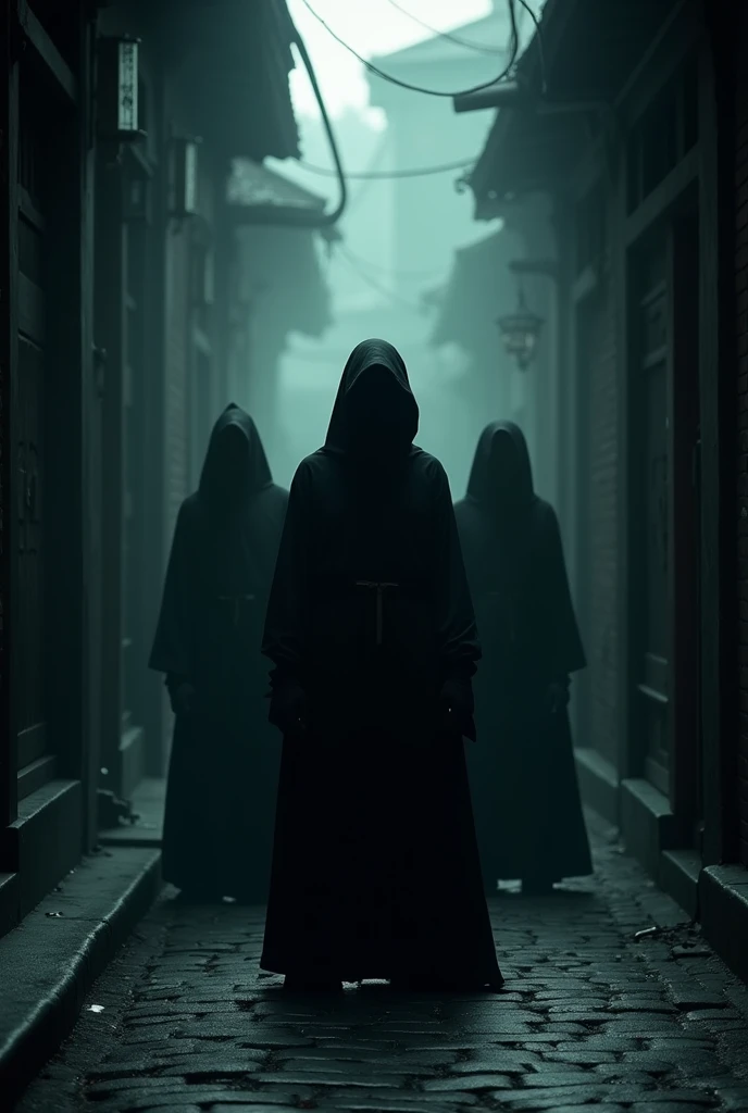 three people in black robes stand in a dark alleyway, spooky netflix still shot, dark robes, wearing dark robes, black robes, dark, in this ominous scene, dark figures walking, 8 k movie still, still from a live action movie, kramskoi 4 k, 4k movie still, 4 k movie still, phantom ghosts in the background,
three people in black robes stand in a dark alleyway, a detailed matte painting by Han Gan, shutterstock, conceptual art, spooky netflix still shot, dark robes, wearing dark robes, dark, black robes, in this ominous scene, dark figures walking, 8 k movie still, still from a live action movie, kramskoi 4 k, 4 k movie still.