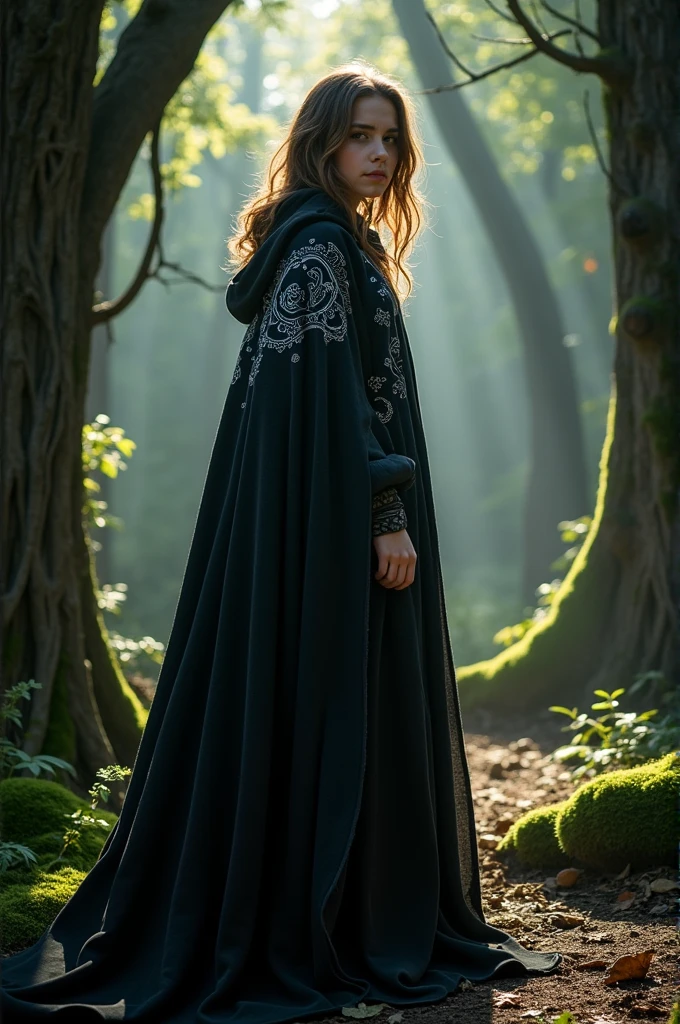 A brown-haired ager with a black cloak