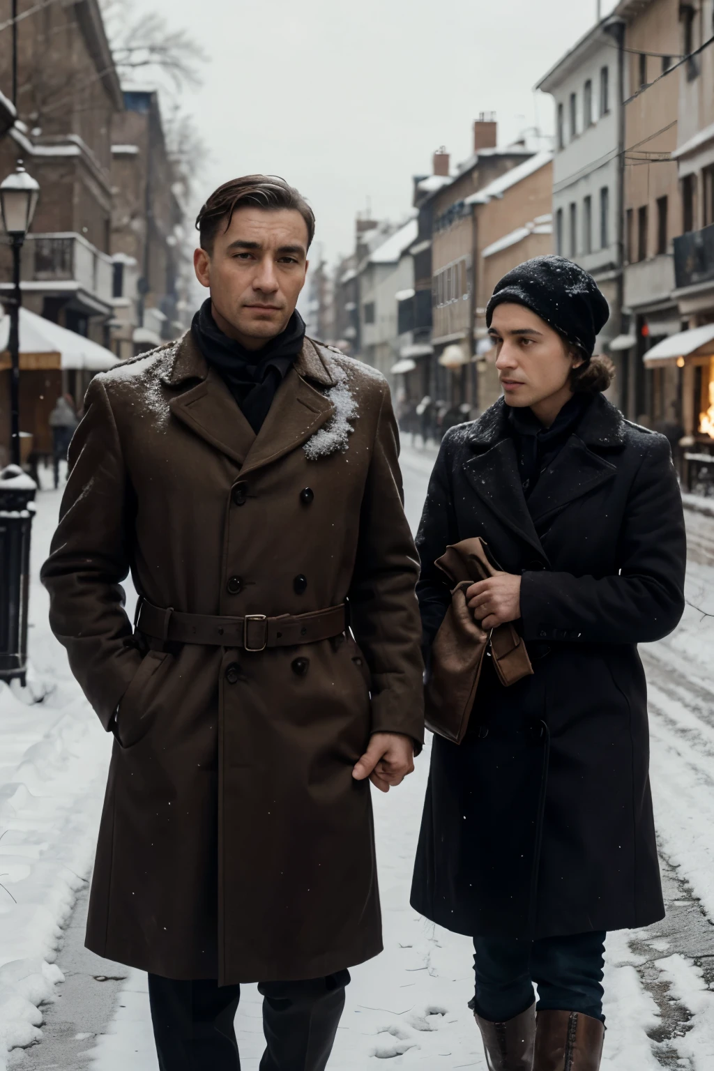 European man, poor family, delgado, 1930s, winter